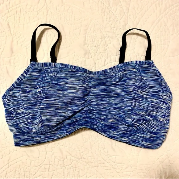 Motherhood Maternity Sports Bra / Clip Down Nursing Bra in Blue Space Dye - Picture 2 of 6